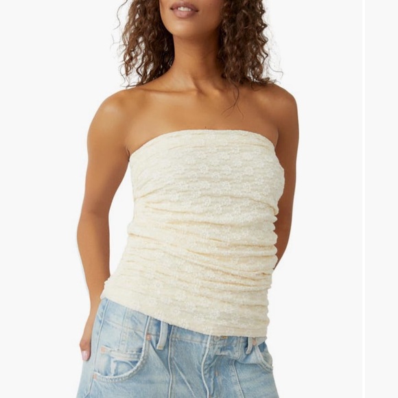 Free People Ona Ruched Convertible Miniskirt Cream Medium - Picture 5 of 13